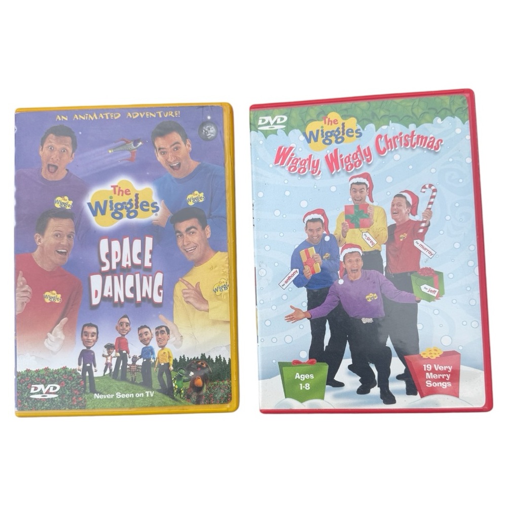 The wiggles DVD set including space, dancing, and wiggly wiggly Christmas